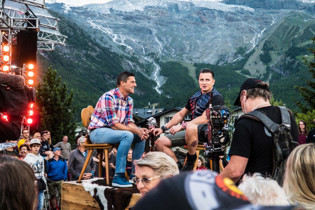 Roman Kilchsberger und Andreas Gabalier auf Sendung